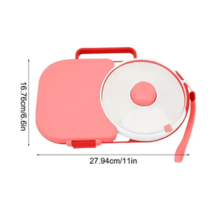 Lonchera de Plástico Estilo Bento con Contenedor Dividido para Refrigerios con 6 Compartimentos, Incluye Bandeja para Sándwiches y Frutas - Product Image 6