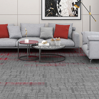 Dalles de moquette commerciales modernes insonorisées avec support en PE, 50 cm x 50 cm, pour bureaux