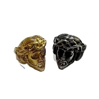 Hip Hop Biker Baptême Chrétien Catholique Bijoux Cadeaux Vintage Argent Jésus Tête Signet En Acier Inoxydable Religieux Amulette Anneau