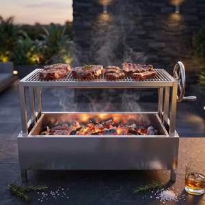 Parrilla de Barbacoa Comercial Manual de Acero Inoxidable de Doble Capa con Altura Ajustable para <span class=keywords><strong>Restaurante</strong></span> - Product Image 3