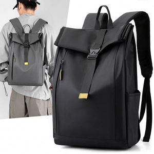Custom Men's Roll Top <b>Laptop</b> <b>Backpack</b> Travel Waterproof Leather College Bag Rolling Daypack Casual Sports School <b>Backpack</b> - Product Image 1