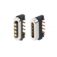 Conector Magnético Vertical de 4 Pines HytePro M411R para Sincronización de Datos y Energía, para Dispositivos Médicos, Robots y Dispositivos Inteligentes