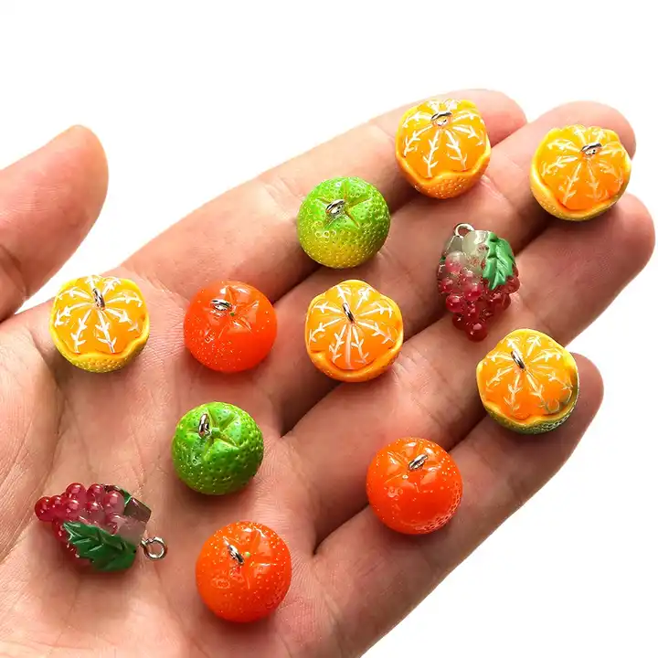 resin cute fruit charms fashionable random