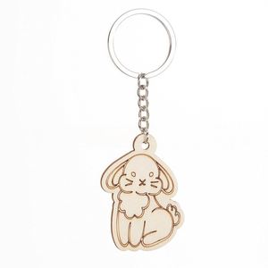 Manufacture Poplar Rabbit DIY Keychain Easter <b>Wood</b> <b>Slices</b> Christmas Decoration Pendant Wooden Craft Accessories China - Product Image 4