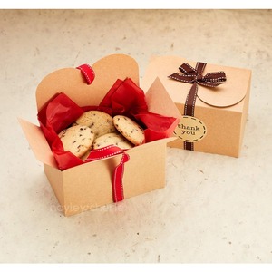 Kraft paper biscuit <b>box</b> with ribbons and stickers, <b>small</b> cardboard <b>gift</b> <b>box</b> for <b>gift</b> giving, customizable according to needs - Product Image 4