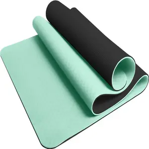 6mm Độ dày hai màu chống trượt không vị Chứng nhận chuyên nghiệp TPE Yoga Mat tập thể dục phòng tập thể dục Pad đệm tùy chỉnh