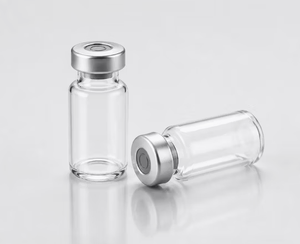 Frascos de Vidrio Borosilicato de 3ml, 5ml y 10ml, Transparentes, con Cuello Prensado y Tapas de Sellado Integradas Plateadas - Product Image 2