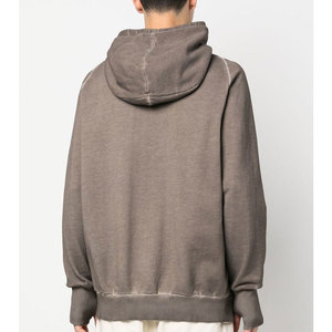 Vente en gros de sweats à capuche et sweat-shirts pour hommes en tissu polaire anti-plis effet délavé, avec logo brodé, pour usage extérieur - Product Image 5