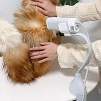 Secador de Pelo para Mascotas, Máquina de Soplado de Agua para Perros, Secador de Pelo para Mascotas con Soporte de Escritorio, Manos Libres, para Colgar en el Cuello