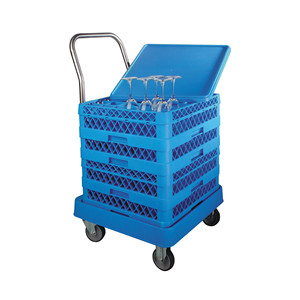 Carrello Portaoggetti in Plastica Blu con Ruote e Maniglia per Stoccaggio e Trasporto - Product Image 1