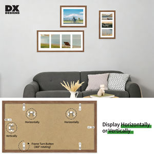 Cadre <span class=keywords><strong>photo</strong></span> <span class=keywords><strong>collage</strong></span> multi-ouvertures en bois DX DESIGNS, convient aux photos 5x7 avec passe-partout ou 9x18 sans passe-partout, cadre mural pour la maison - Product Image 6