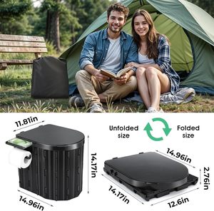 <span class=keywords><strong>Toilette</strong></span> pliante de voyage portable avec couvercle et porte-papier Pot compact <span class=keywords><strong>pour</strong></span> voiture <span class=keywords><strong>Toilette</strong></span> de camp <span class=keywords><strong>Toilette</strong></span> portable <span class=keywords><strong>pour</strong></span> <span class=keywords><strong>camping</strong></span> randonnée - Product Image 5