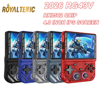 Console de jeu portable rétro WiFi 6 RG43V PRO, écran IPS de 4,3 pouces, système Linux, lecteur de jeux vidéo portable avec deux joysticks