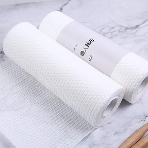 50 pièces/rouleau Lingettes de nettoyage réutilisables, chiffon paresseux, écologiques, lavables, torchons, <span class=keywords><strong>papier</strong></span> en pulpe de bois et polyester - Product Image 2