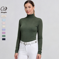 Meilleures ventes : Hauts de base de compétition équestre pour femmes, en maille respirante, séchage rapide, coupe ajustée, style Mock Show