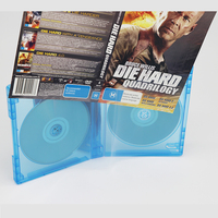 SUNSHING Lot de 25 mm Boîtier vierge transparent pour Blu-Ray et DVD, compatible avec 5, 6, 7, 8, 9, 10 disques, Boîtes de remplacement durables pour CD, DVD et jeux, bleues
