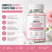 OEM Pure Multi Collageen Peptiden & Vitamine C met Biotine Huidverlichtende Capsules voor volwassenen, ter ondersteuning van huid, haar en nagels