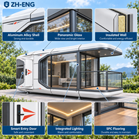 Maison préfabriquée en aluminium de style européen moderne K5 avec verrière panoramique pour hôtel, complexe balnéaire en bord de lac et usage bureautique