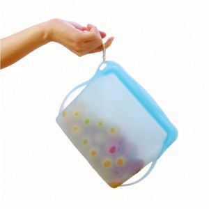 Sacs à sandwich réutilisables sans BPA étanches de qualité alimentaire résistants à la chaleur et au froid pour garder les aliments frais Sacs de congélation en silicone pour le stockage des aliments - Product Image 5