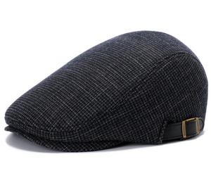 2022 Mùa Thu Mùa Thu Mùa Đông Mới Tùy Chỉnh Beret Hat Người Đàn Ông Bán Buôn Phẳng <span class=keywords><strong>Cap</strong></span> Kiểm Tra Sọc Vải Ivy <span class=keywords><strong>Cap</strong></span> Và Hat - Product Image 3