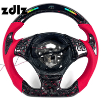 Volant personnalisé en cuir perforé rouge, en fibre de carbone forgée, avec LED pour BMW E36 E63 E61 E90 E84 E46 E92 E71 E70 2010 2012