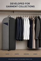 Sacs de transport pliables personnalisés avec logo imprimé, à soufflets, anti-poussière et anti-humidité, pour costumes et vêtements, avec poche zippée