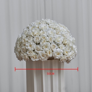 Hotsale 50cm 60cm 70cm 80cm lớn Rose Flower sắp xếp đám cưới Bảng hoa centerpieces Lụa Nhân Tạo hoa trắng bóng - Product Image 4