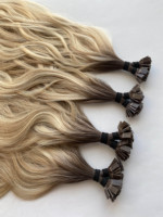 Extensions de cheveux européens à pointe plate qualité salon 2026, 100 % cheveux humains vierges, double épaisseur, ondulés