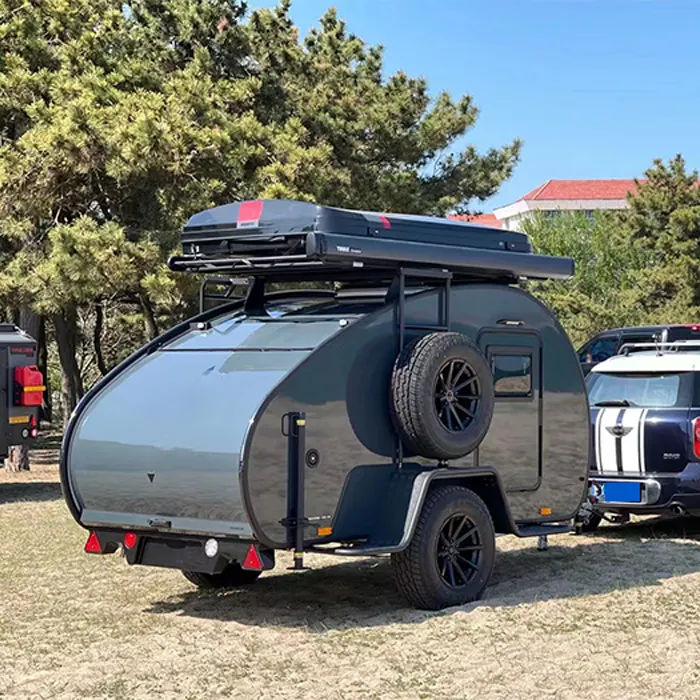 Lightweight Small Camping Trailer Off Road Camper Mini Caravan Kitchen