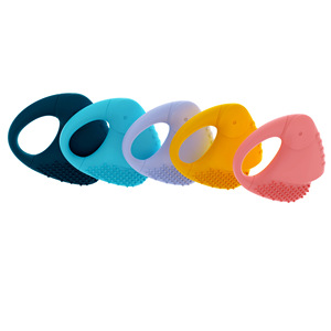 Juguete de Dentición para Bebés, Anillo de Silicona de 0 a 24 Meses, Grado Alimenticio, Calmante, para Agarrar y Morder, Azul Claro, Verde Oscuro, Azul Cielo - Product Image 1
