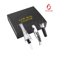 Nuevo Kit Aireador y Vertedor de Vino con Sacacorchos Delgado de Ébano y Tapón de Vino, Set de Accesorios Perfectos para Amantes del Vino, Regalo Ideal
