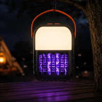 Lanterna LED da Campeggio con Zanzariera Elettrica, Luce Viola Attrattiva, Illuminazione Bianca-Caldo, Batteria al Litio, Impermeabile IP44