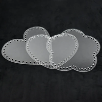 Pièces de sac DIY, feuille acrylique transparente, forme de cœur pointue/ronde, fleurs, planche de sac, épaisseur 3 mm, matériau plastique - service de découpe inclus