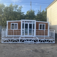 Maison préfabriquée moderne à 2 chambres, petite maison portable extensible, conteneur habitable prêt à être expédié, mini chalet en acier