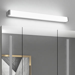 Applique murale LED étanche IP44 pour salle de bain, luminaire moderne argenté à fixer au-dessus du miroir pour éclairage de maquillage à domicile - Product Image 1