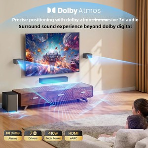 Barre de son Factory Miroir 51 avec Dolby Atmos 410W, système de cinéma maison sans fil avec 5 enceintes et caisson de basses - Product Image 2