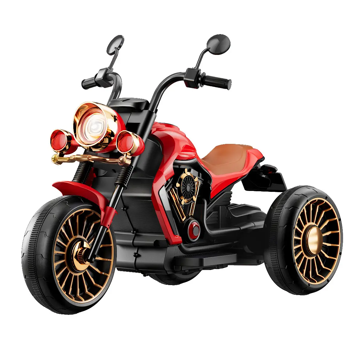 Children's electric Tricycle motorcycle ride-on car 6V rechargeable large toy Plastic Tricycle with early education