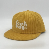 Aangepaste Ongestructureerde 5-Panel Snapback Hoed Corduroy Stof Kleine Gebogen Rand Papa Hoed Custom Borduurlogo Optie Voor Het Bedrijfsleven