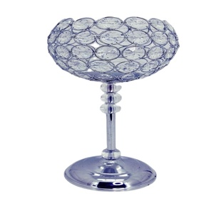 TENDANCE DE L'INDUSTRIE ARGENT FINI MÉTAL DÉCORATION DE MARIAGE PORTE-BOUGIE EN CRISTAL POUR LA DÉCORATION DE LA MAISON MODERNE - Product Image 1