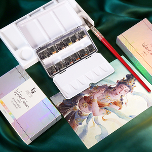 Ensemble de peinture à l'<span class=keywords><strong>aquarelle</strong></span> portable de qualité supérieure avec logo personnalisé, <span class=keywords><strong>palette</strong></span> en métal, kit d'art de luxe pour la peinture sur papier <span class=keywords><strong>aquarelle</strong></span> - Product Image 6