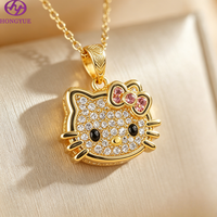 Collar con Colgante Chapado en Oro de 18K con Cristal de Zirconia, Cadena Elegante, Joyería de Moda, Regalo para Mujeres y Niñas