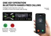 Reproductor MP3 1Din, Radio Estéreo, Llamadas BT, 2 Puertos USB, AUX, FM, AM, Unidad Principal, Amplificador, Control Remoto, Sin Pérdidas, Universal para Auto
