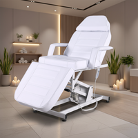 Lit de Salon Électrique pour Extensions de Cils, Base Métallique Durable, Réglable, 1 Moteur, Lit de Beauté Cosmétique en Cuir Synthétique PVC