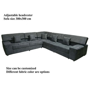 Thiết kế hiện đại cắt ghế sofa đặt phòng khách ghế sofa 7 chỗ ngồi ý <span class=keywords><strong>grey</strong></span> couches lớn L hình dạng nhung vải sofa - Product Image 2