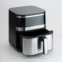 Friteuse à air multifonctionnelle en acier inoxydable SKD CKD 8L, protection contre la surchauffe, contrôle numérique intelligent, revêtement antiadhésif, usage domestique