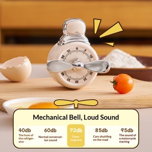 Minuteur mécanique magnétique de style pilote pour la cuisine et la pâtisserie, avec alarme de compte à rebours - Aucune pile requise - Product Image 5