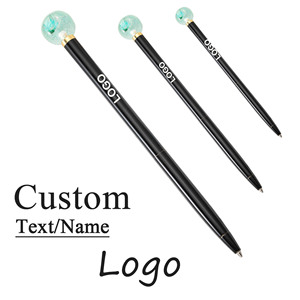 Wholesale Stylish Dried Flower Width Ball-Shaped Metal Ballpoint <b>Pen</b> With Custom Logo Printing Business for Stationery Gift - Product Image 1