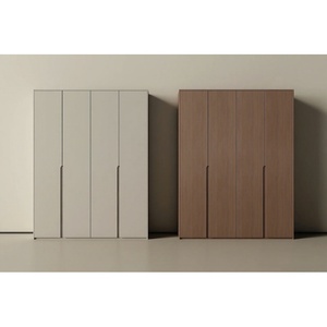 Armoire de chambre à coucher en <span class=keywords><strong>bois</strong></span> sur mesure, rotin, 4 portes, rangement moderne, du sol au plafond, avec tiroir - Product Image 2