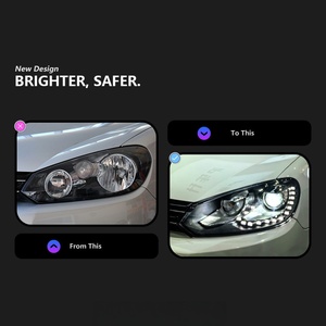Feux avant pour <span class=keywords><strong>Volkswagen</strong></span> <span class=keywords><strong>Golf</strong></span> 6 MK6 2009-2013, ensemble de phares LED R20 DRL, clignotants séquentiels - Product Image 3
