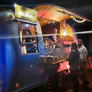 Outdoor Street Airstream Food Trailer Koffie Mobiele Fast Food Trailer Airstream Food Truck Te Koop Met Volledige Keuken